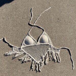 Cream/White Crochet Top